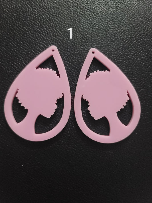 Tear Drop Female Profile Earrings