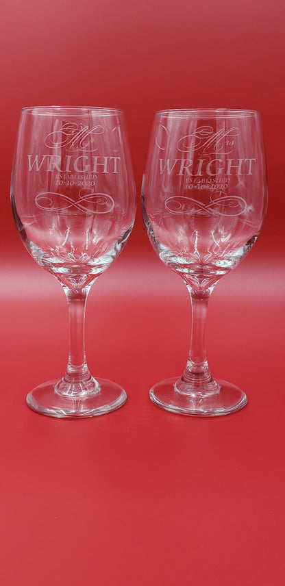 Engraved Wine Glasses